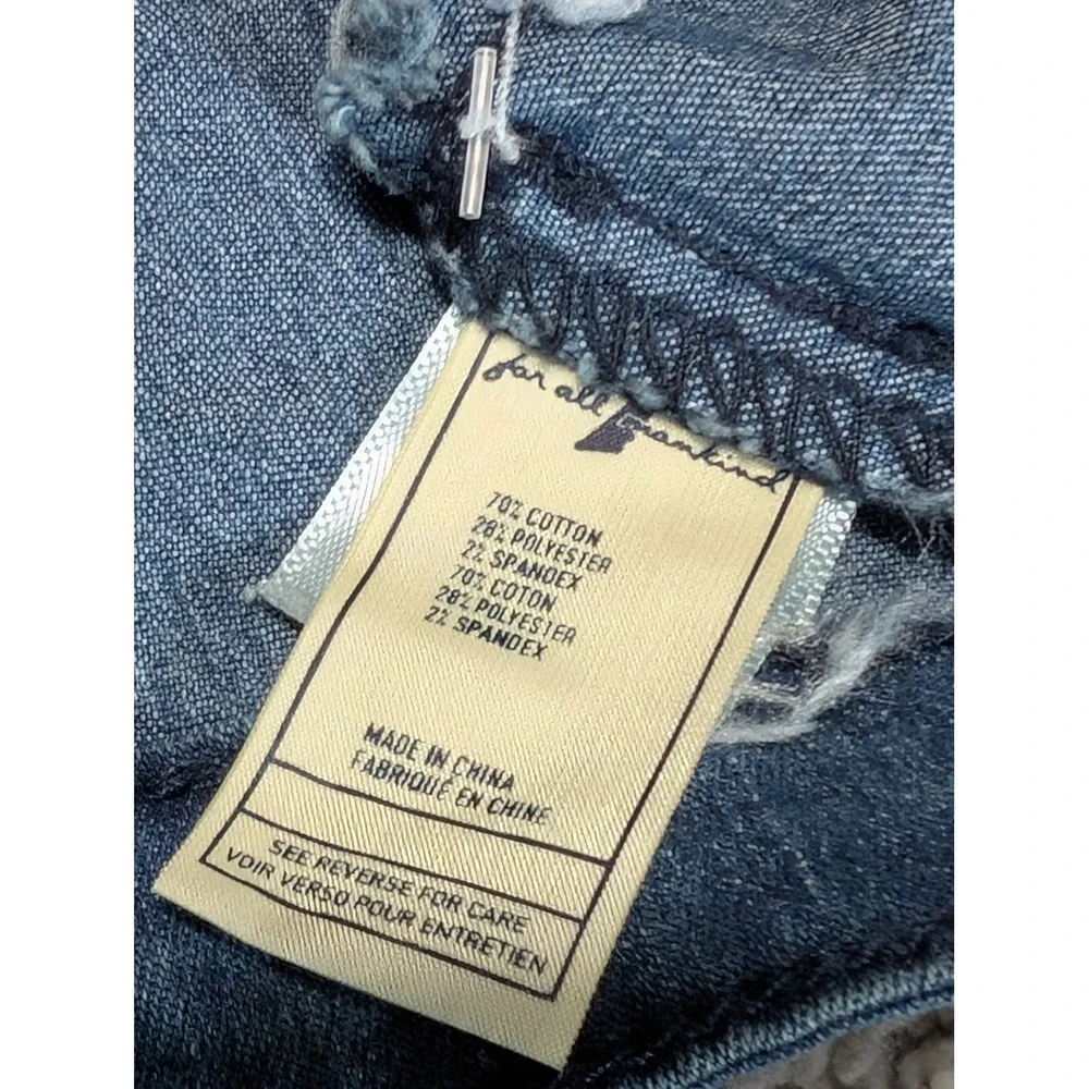 7 For All Mankind Denim Vest Kids 18M Blue Distressed Raw Edge Frayed Sleeveless